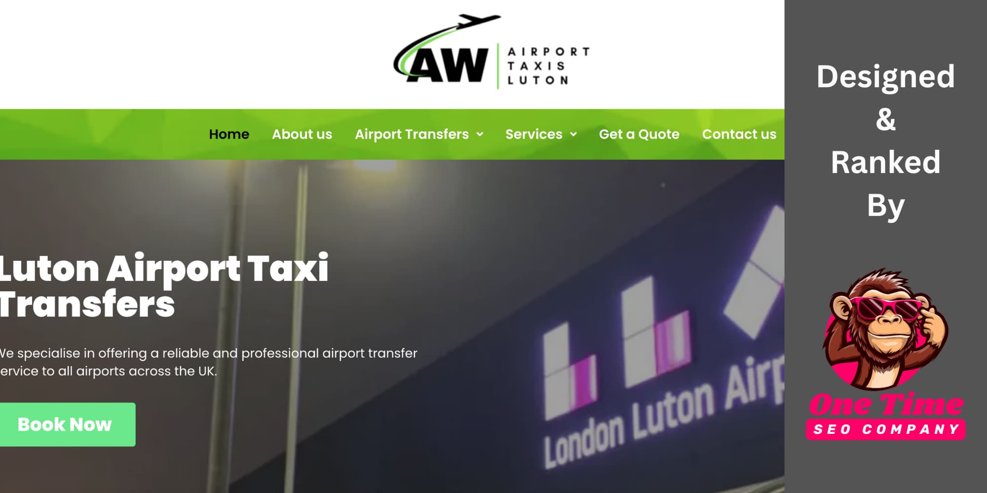 Local SEO results for airport transfer keywords in Luton