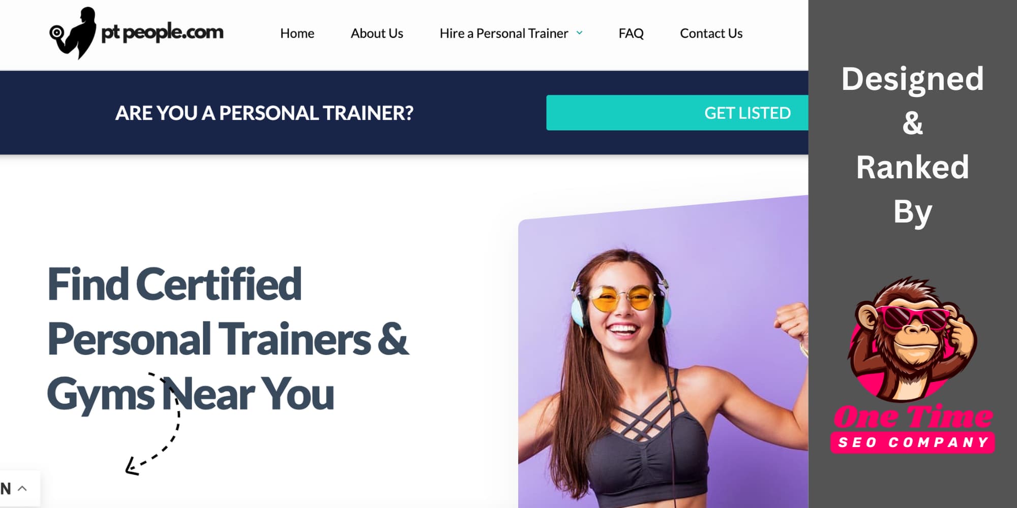 PTPeople.com keyword rankings before and after SEO optimization